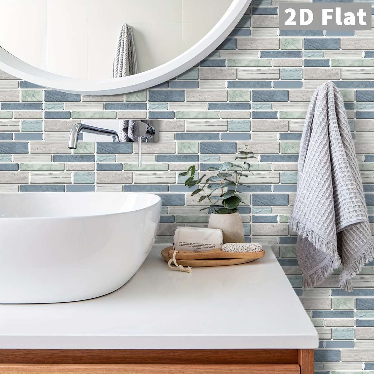 31PCS Luxury Waterproof Self Adhesive Imitation Ceramic Tile Wall Stickers