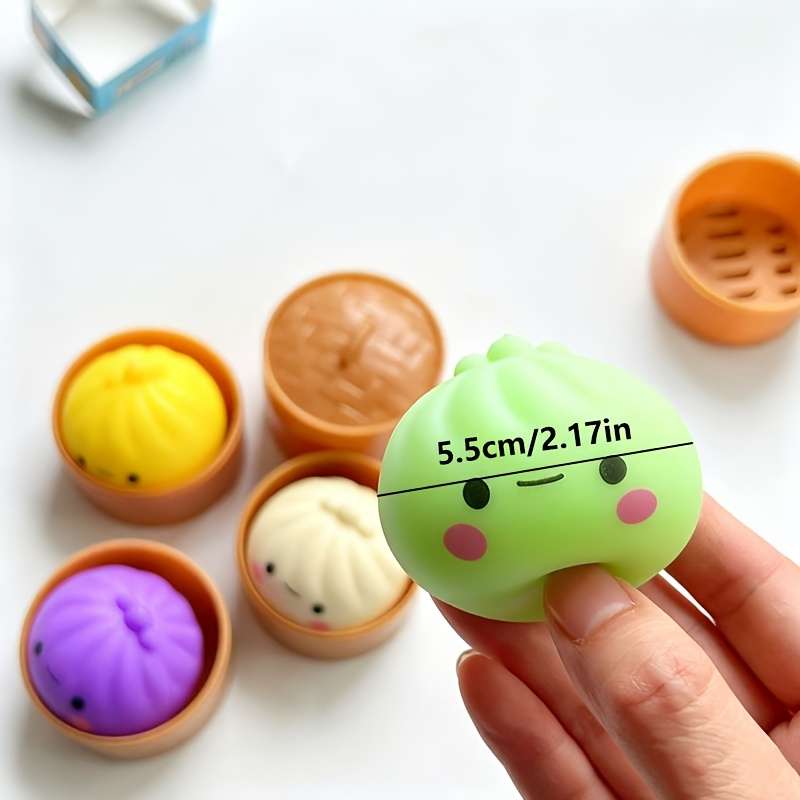 Squeezable Toys Material 4 Buns 4 Pot Lids 4 Base Lids Random Colors
