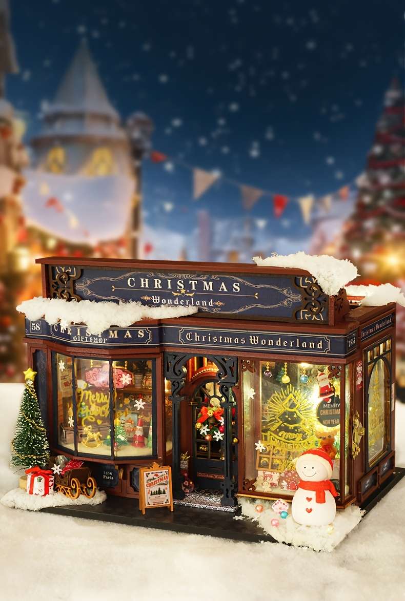 Building Toy Architectural Model Toy Set Style Christmas Wonderland