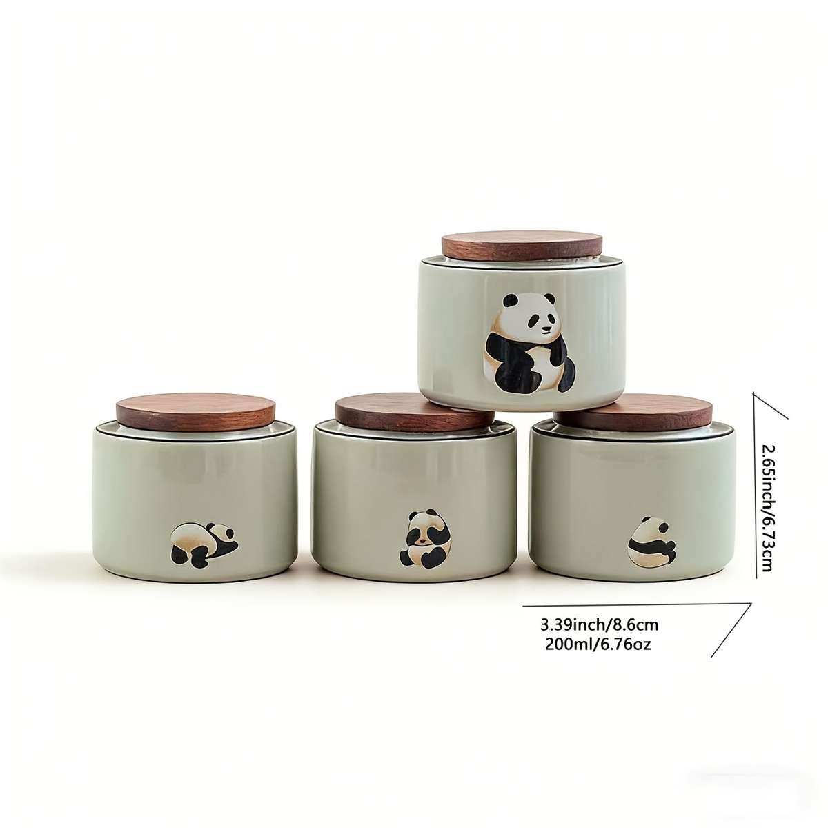 Sealed Jar Color 4Piece Panda Can Set Four Styles