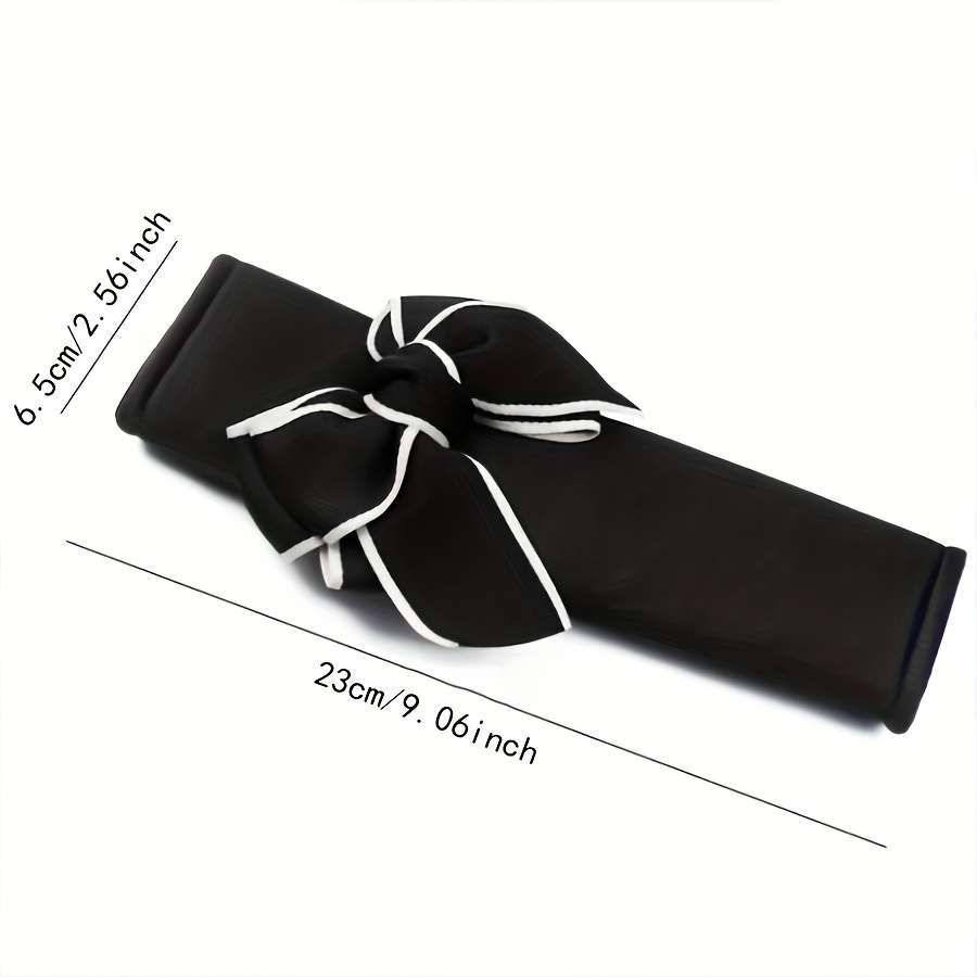 Car Seat Belt Covers 2Pcs Black Bow