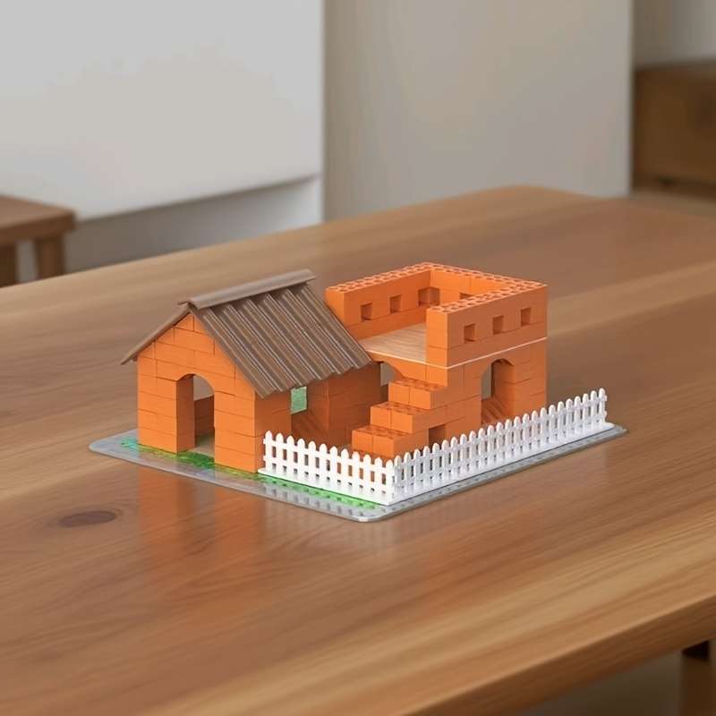 Building Toy Architectural Model Toy Set Color Farmer S Courtyard 186Pcs