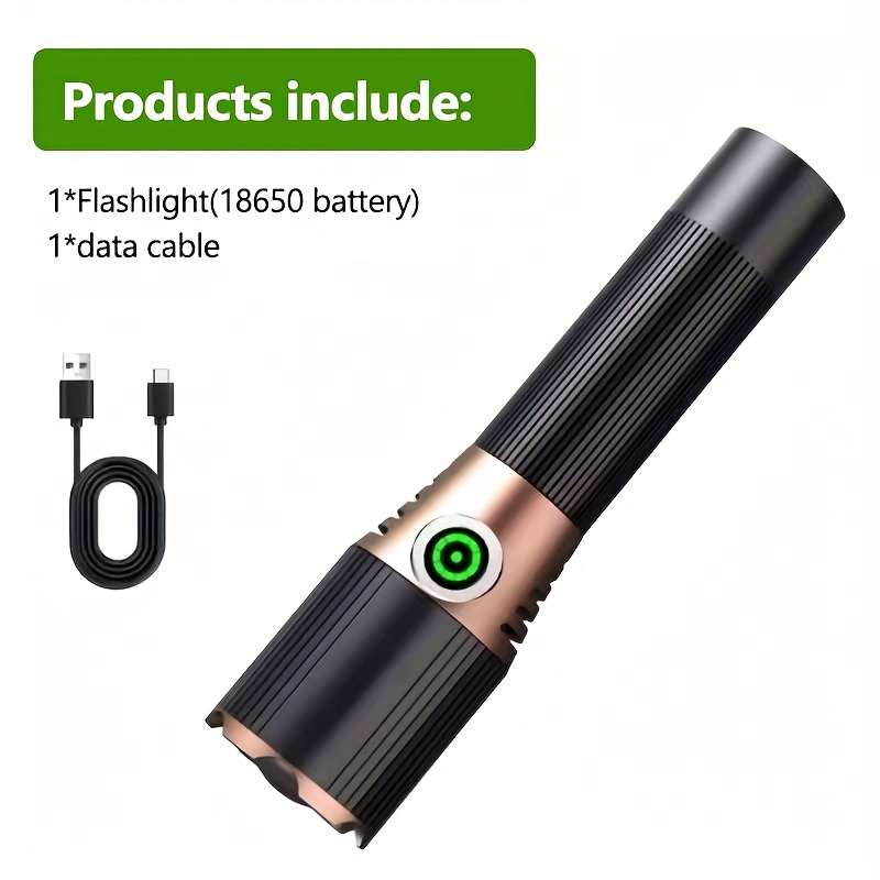 Premium Ultra Bright Aluminum Alloy Flashlight With 18650 Daily Reliable