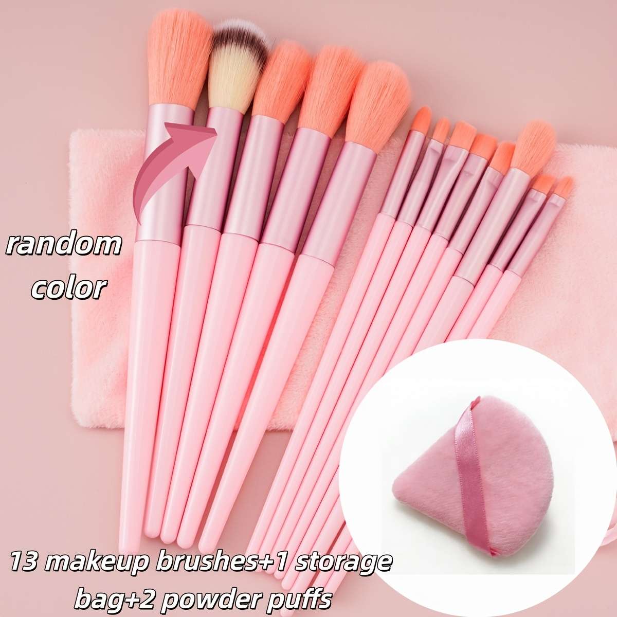 Makeup Brush Set Color Pink Color Quantity16Pcs