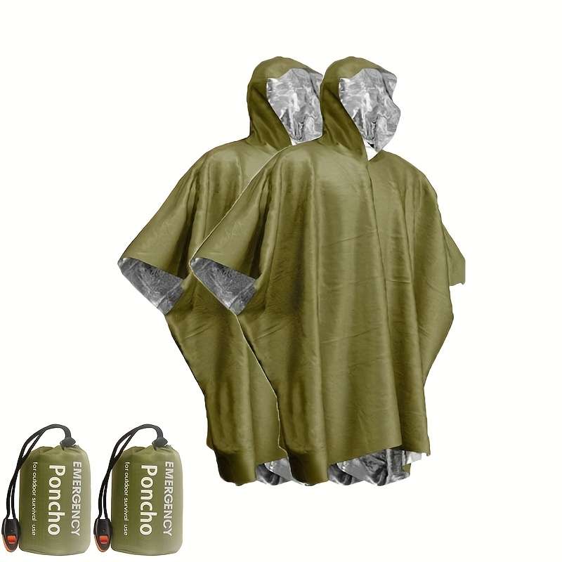 Raincoat 1 Green Raincoat  1 Green Drawstring Bag  Whistle