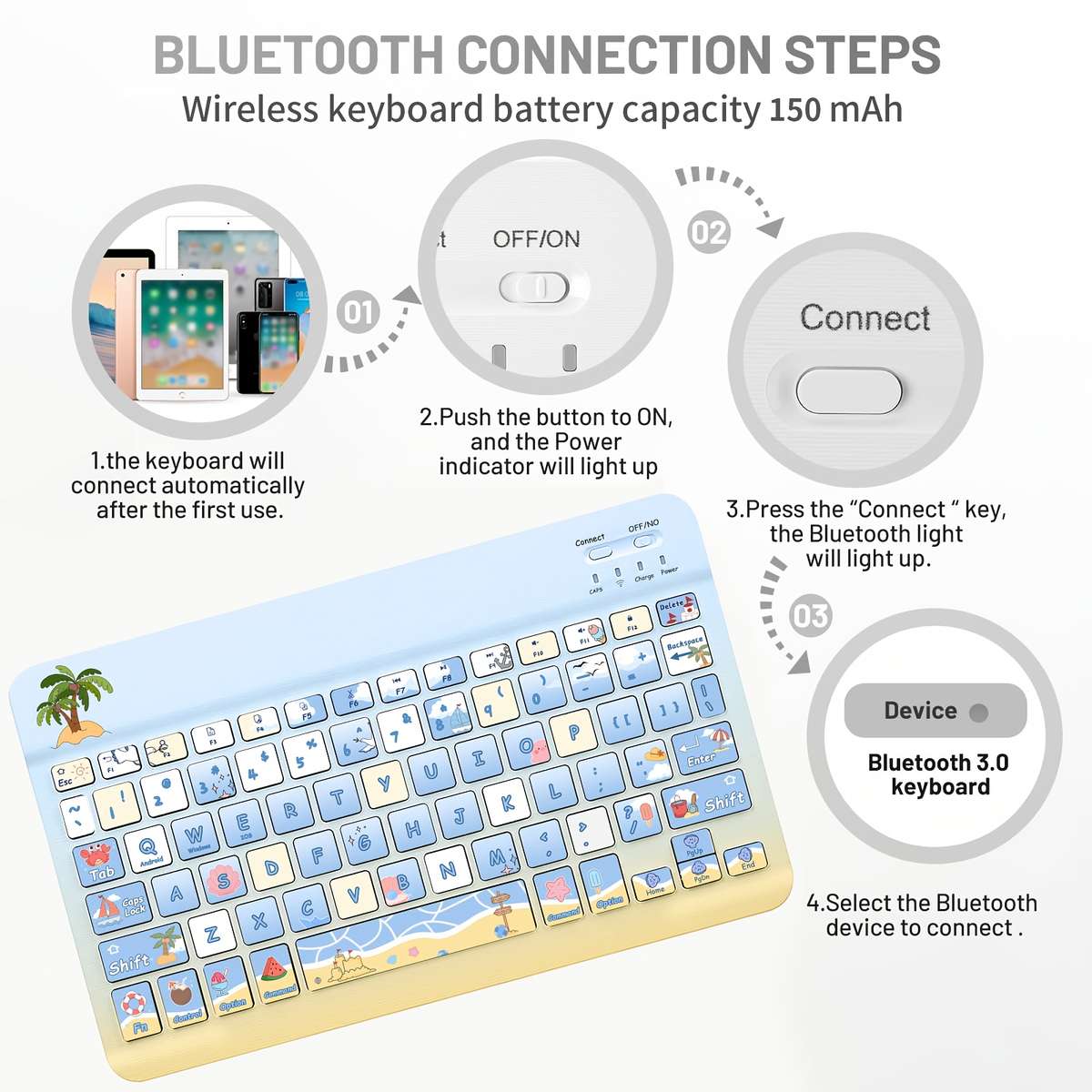 Keyboard Color Summer Beach