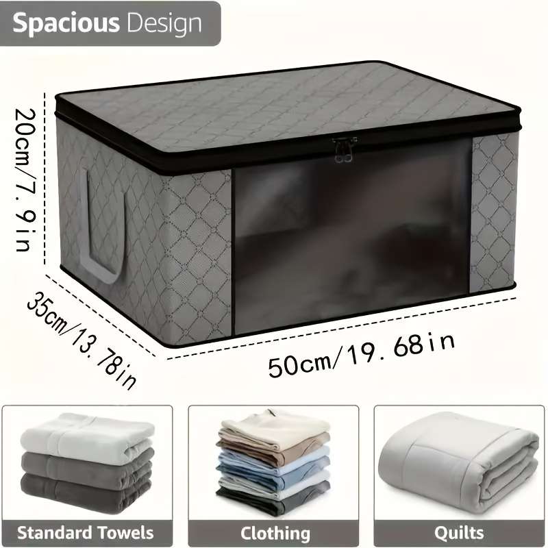 Storage Bag Style Classic Style  Oversized Quantity6Pcsgray Double Zipper