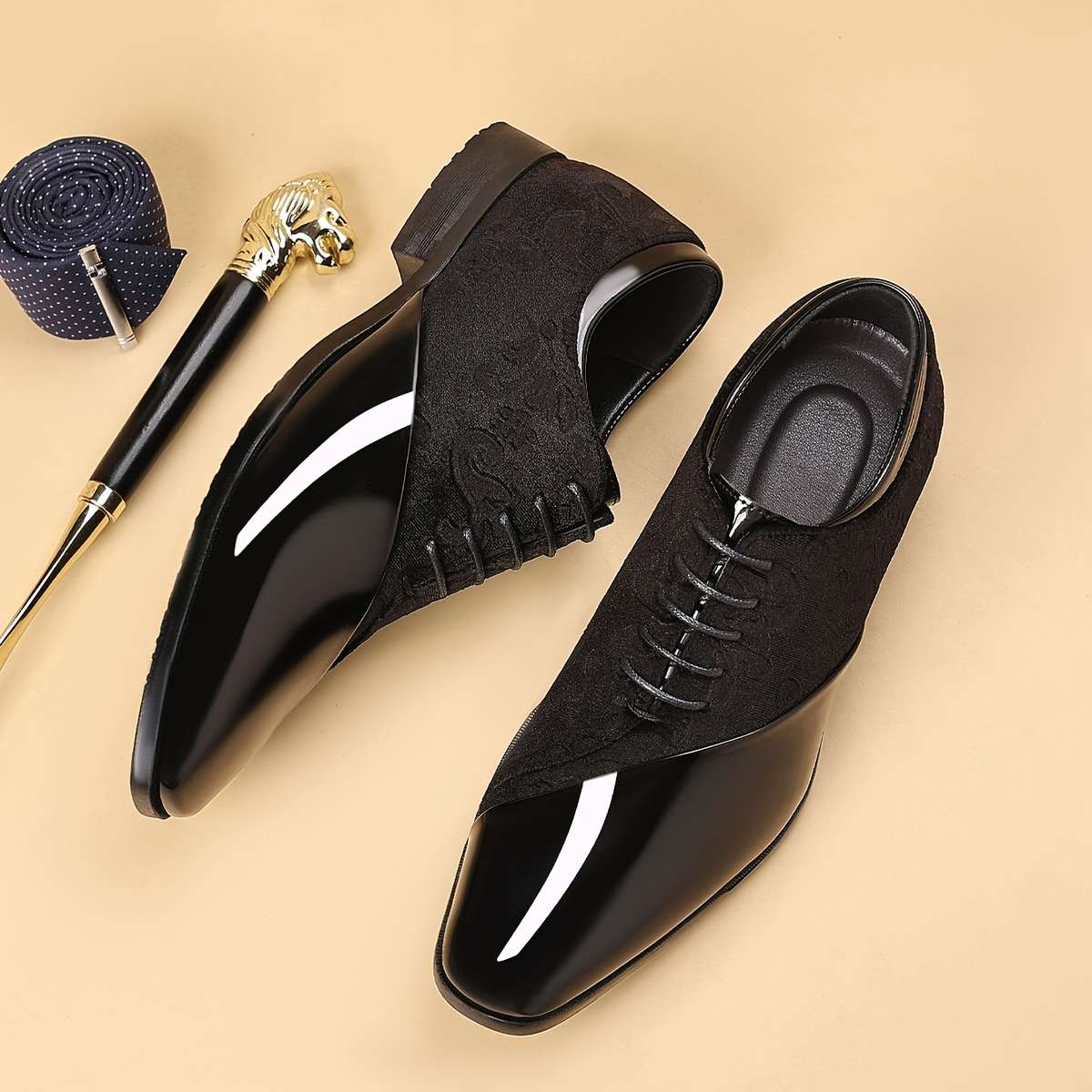 Mens Leather Shoes Color Black Sizeuk 10