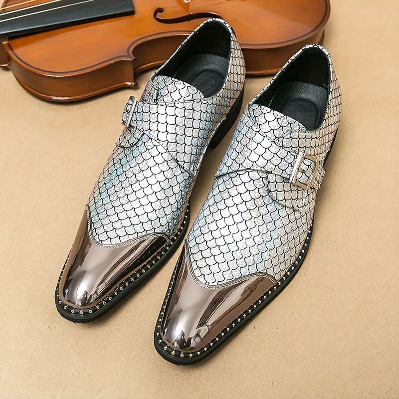 Mens Leather Shoes Color Silvery Sizeuk 8