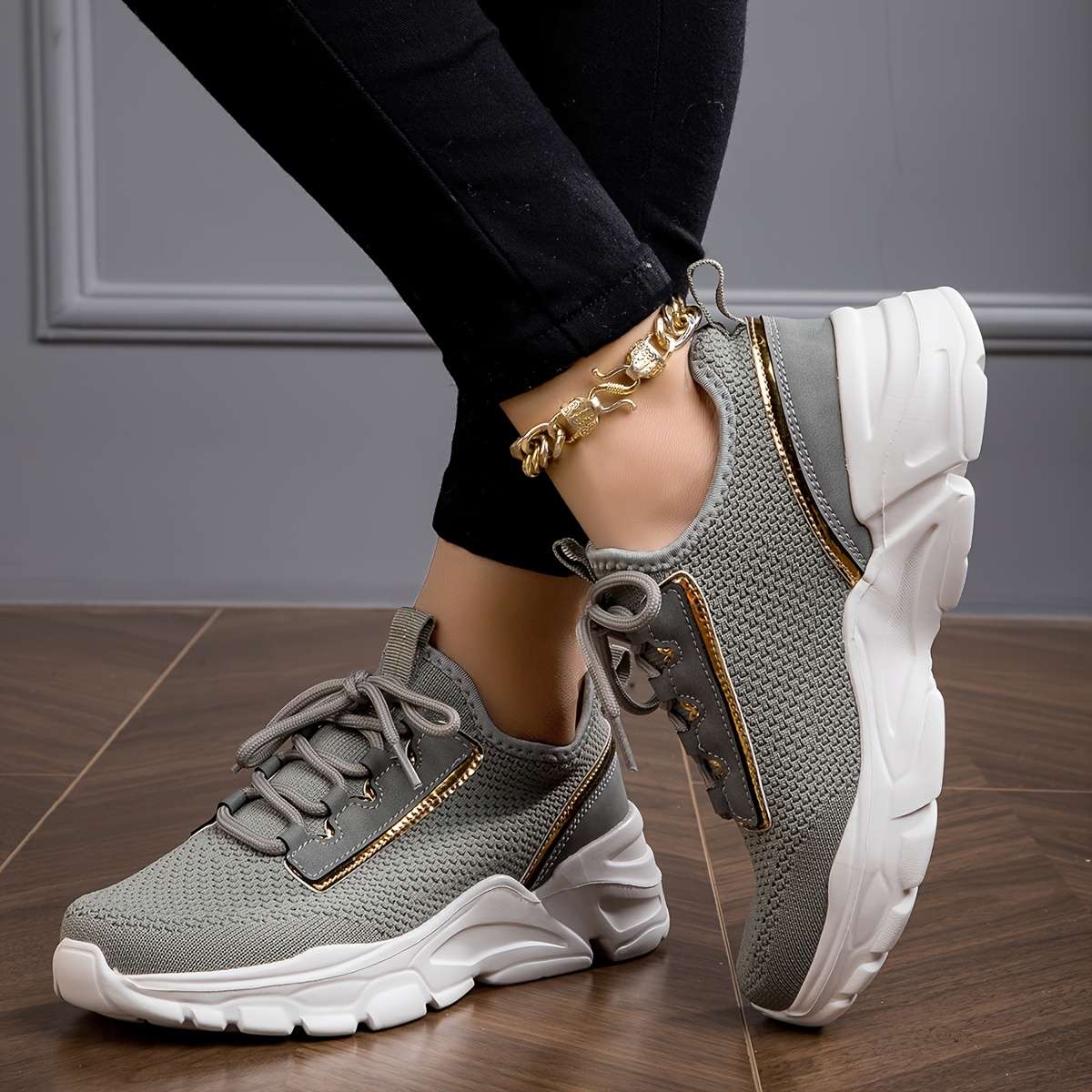 Women S Sneakers Color Grey Sizeuk 8