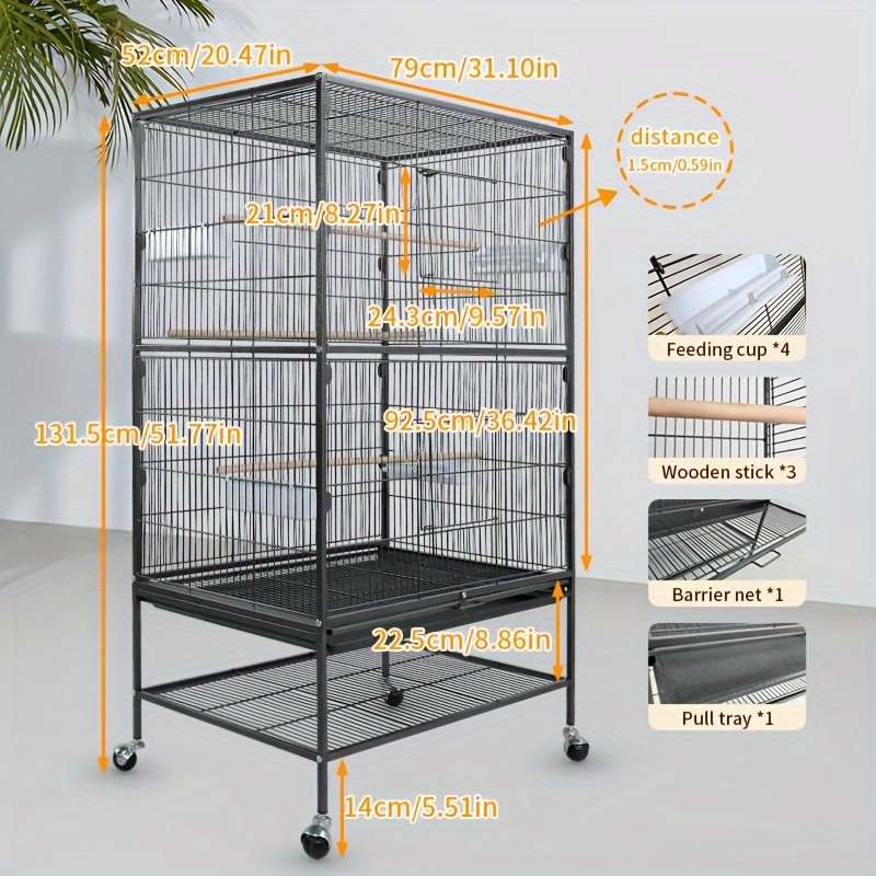Birdcage Size 52 Inches  79*52*131 5Cm