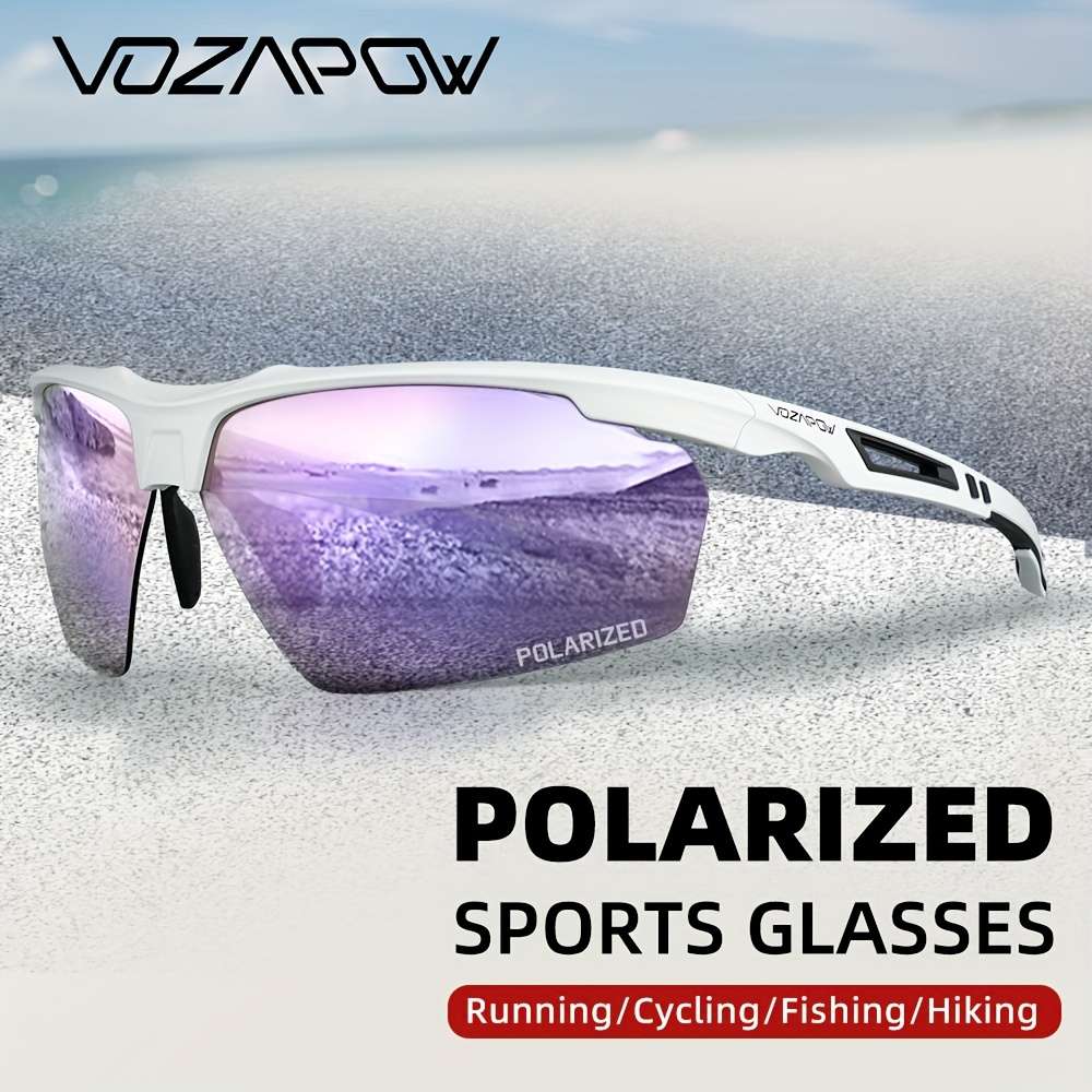 Cycling Glasses Color White Frame Purple Lens