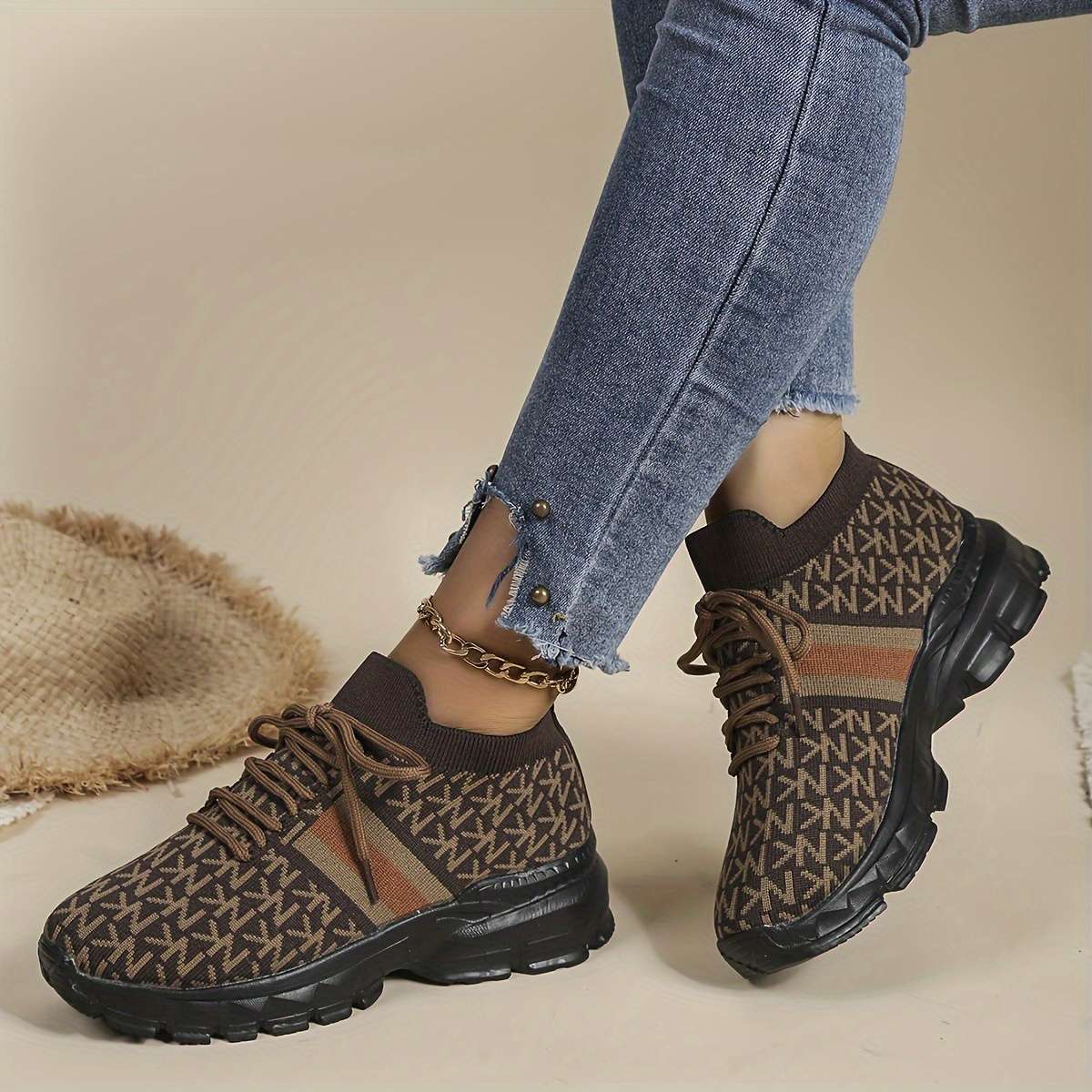 Women S Sneakers Color Coffee Brown Sizeuk 4