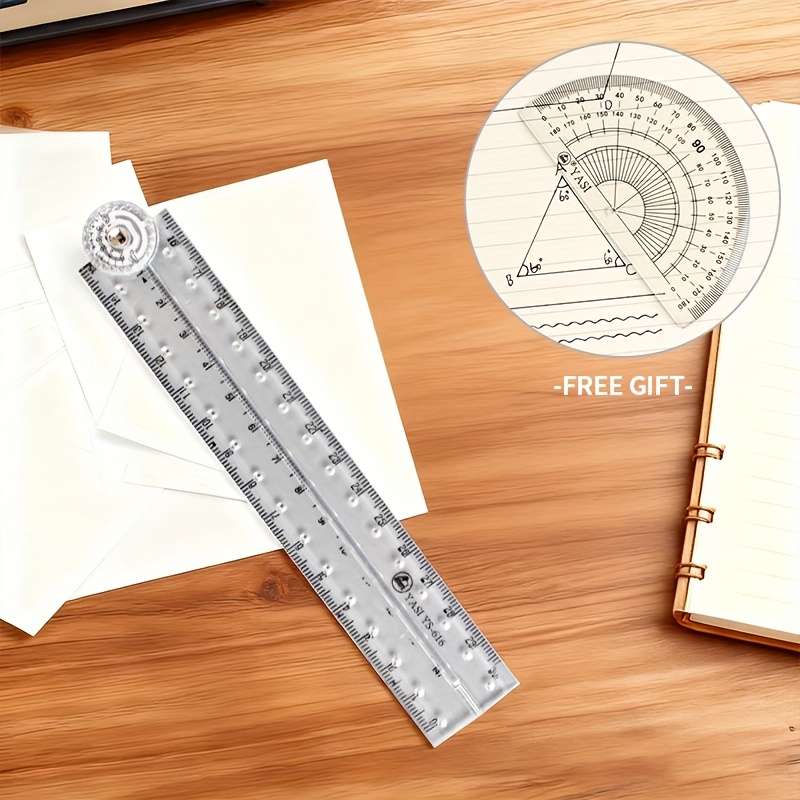 Ruler Model 30Cm Folding*1 Free Protractor*1 Itemsacrylic Transparent Ruler