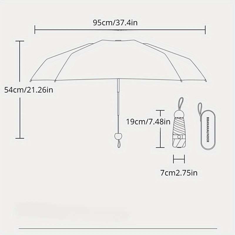 Umbrella Color Beige  Capsule Box