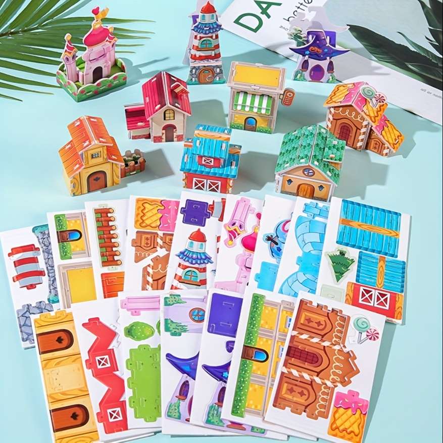 3D House Puzzle Model Quantity 10Pcs