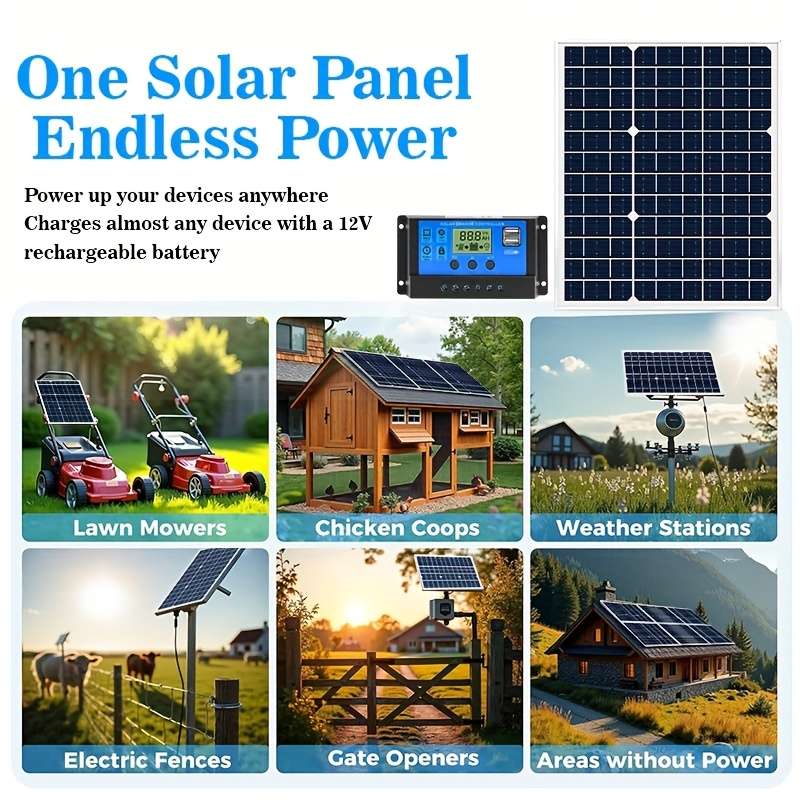 Solar Panel 2Pcs Solar Panel Add 100Acontrol