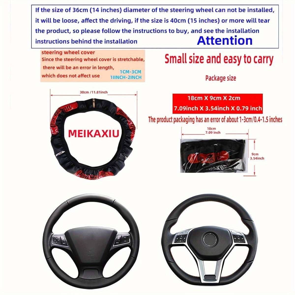 Car Steering Wheel Cover Orange