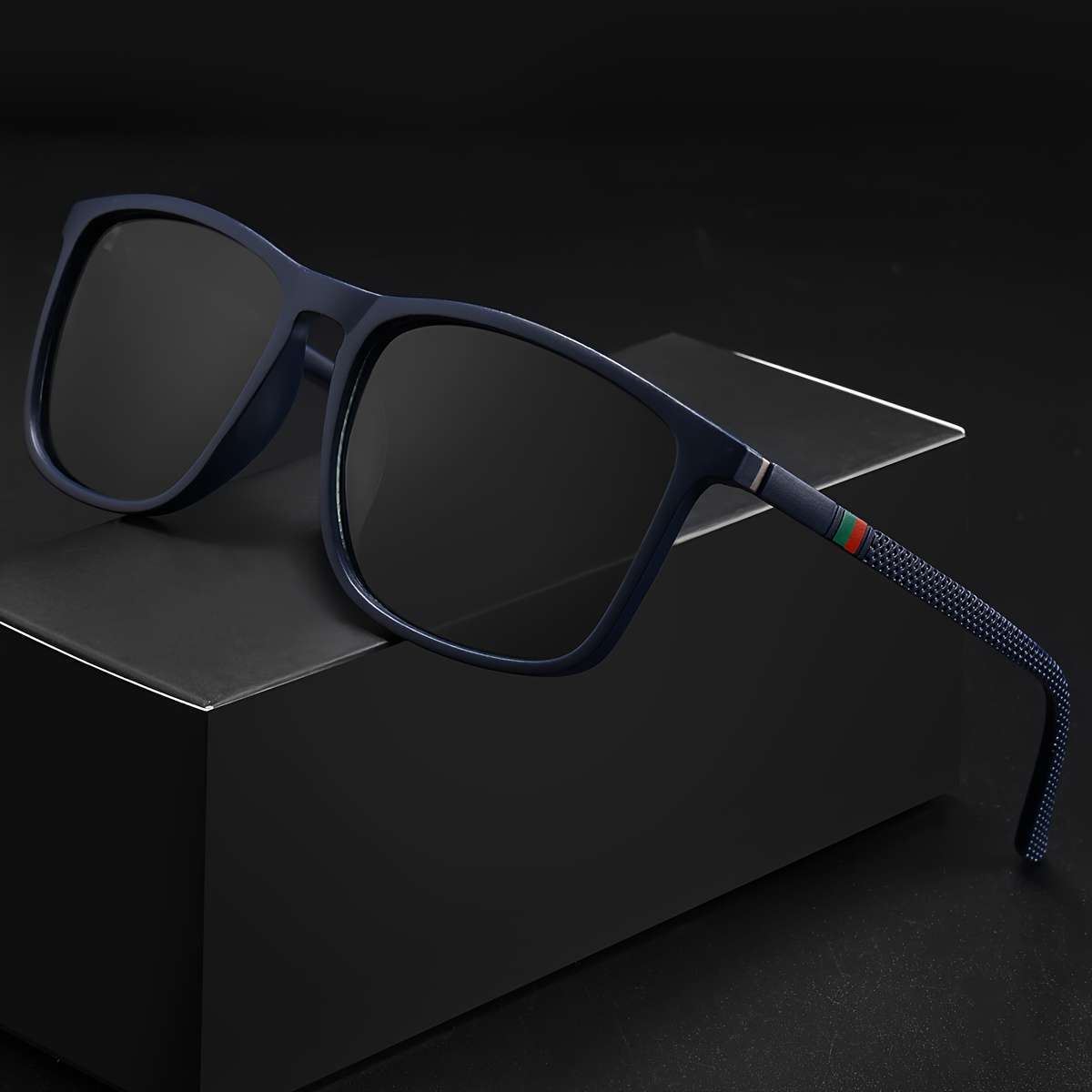 Mens Glasses Color Brown  Add  Matte Black Frame Red Leg Gray  Add  Glossy Black