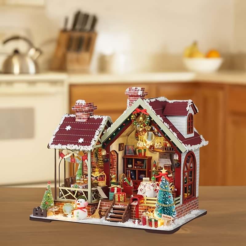 Building Toy Architectural Model Toy Set Style Christmas Cozy Cabin