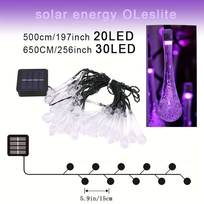 Christmas Lights Purple Light Quantity 5 Meters 20 Lights