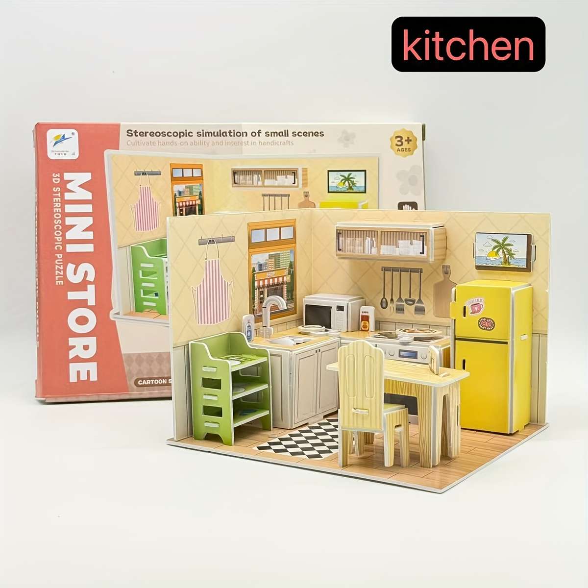 3D Building Model Puzzle Set Style Ice Cream Shop Set 17Pcs