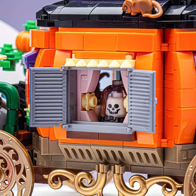 Building Toy Architectural Model Toy Set Style Halloween Pumpkin Carriage