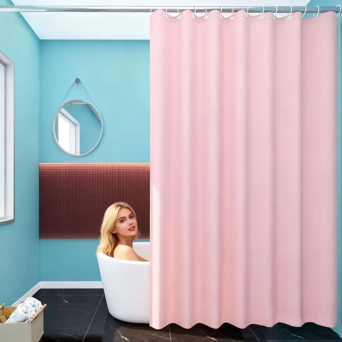 Waterproof Shower Curtain Color White