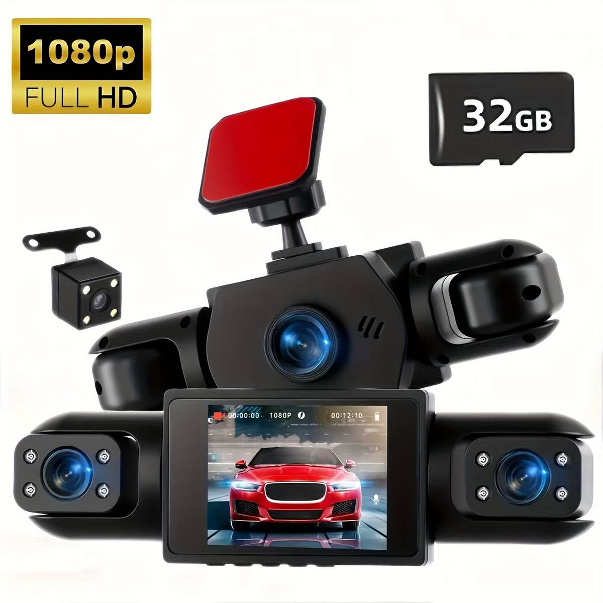 Superior Exclusive Quad Channel Dash Cam Panoramic View Front Rear Built In