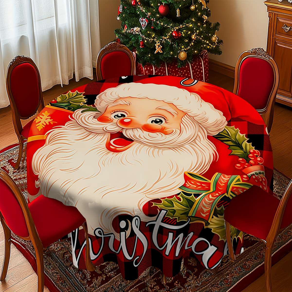 Christmas Tablecloth Size Rectangle 84.96X139.7Cm