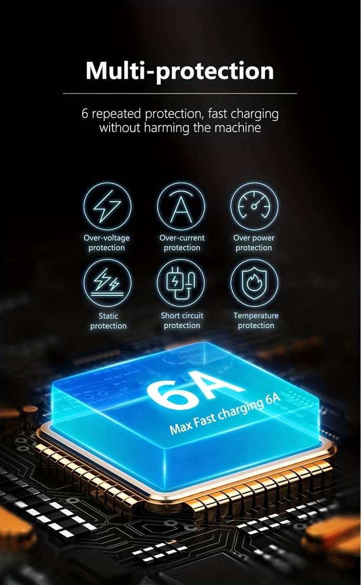 Type C Data Cable 6A Fast Charging 100cm