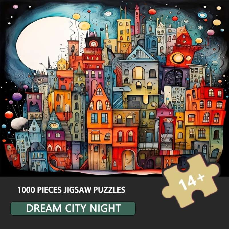 1000pcs Dream City Night Jigsaw Puzzle 70.0x50.01 cm High Difficulty Rectangular Pa