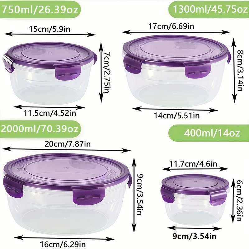 Food Cover Color Purple Quantity 8 Piece Set  4 Containers  Add  4 Lids