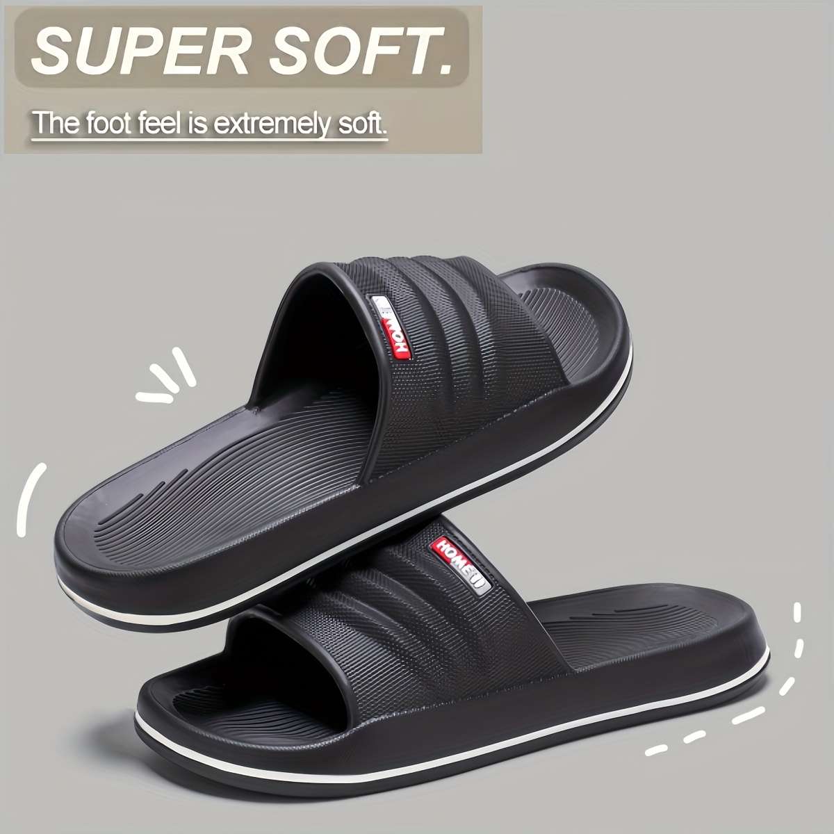 Men Slippers Summer Style Khaki Size Uk 7.5 To 8