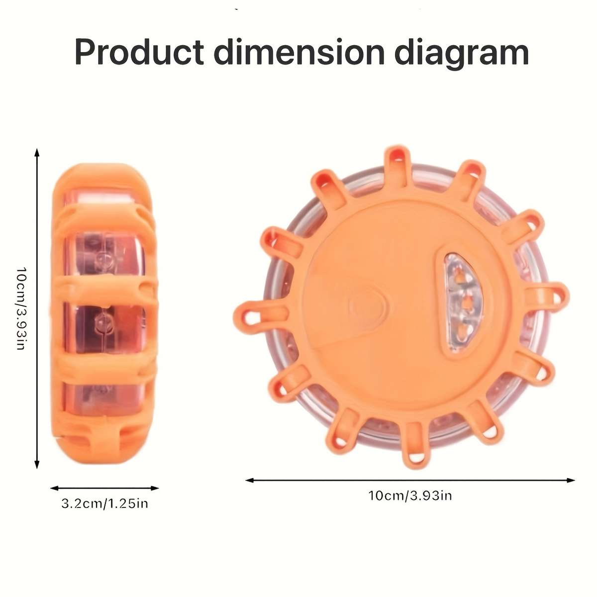 1pc Emergency Light Obstacle Warning Light Rotating Light 12+3 LED Traffic Warning