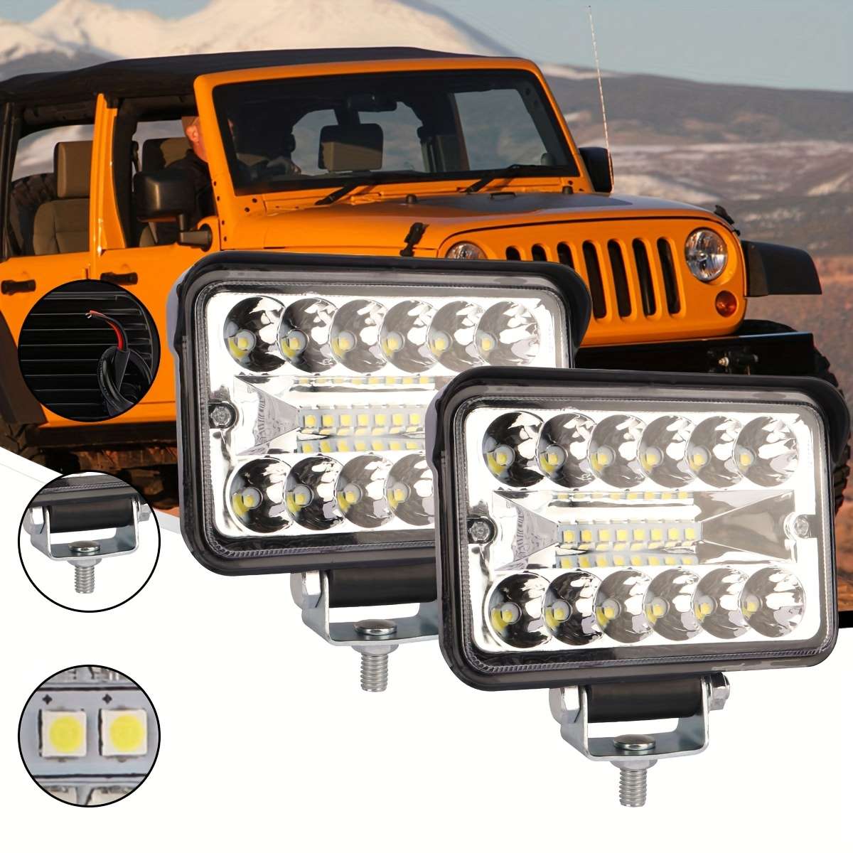 Car Lights Items 2Pcswhite Light