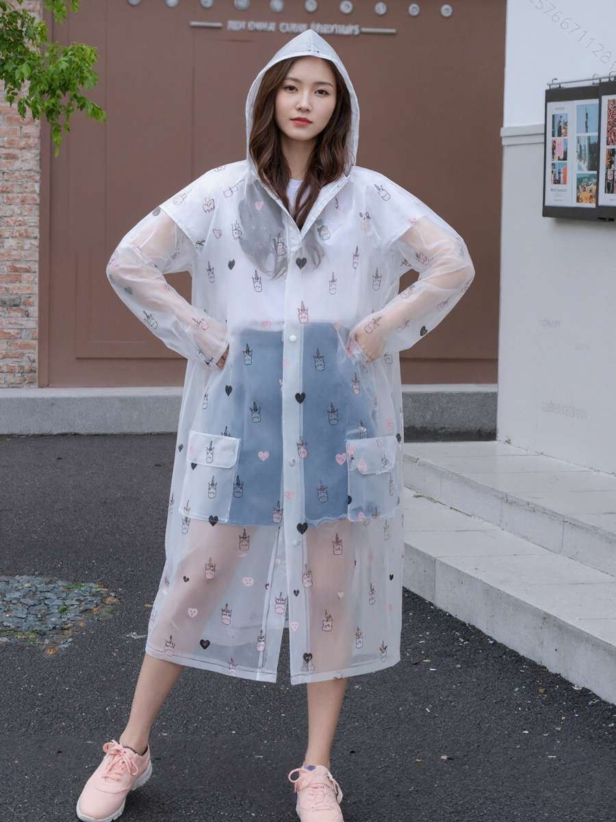 Raincoat Pink Size Asian Xl