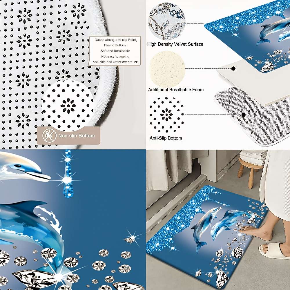 Waterproof Shower Curtain Size 3Pcs Mat