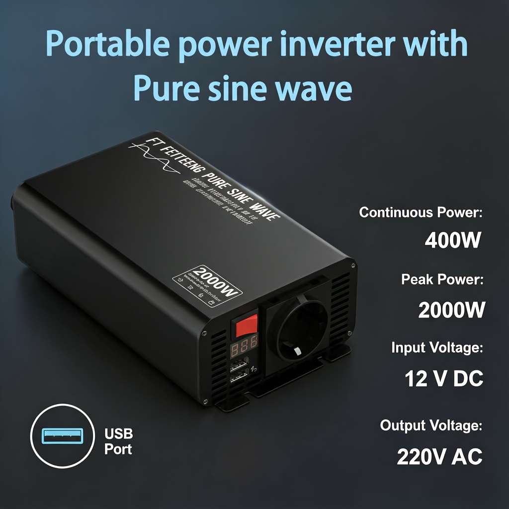 Inverter Applicable People Portable Pure Sine Wave 2000W