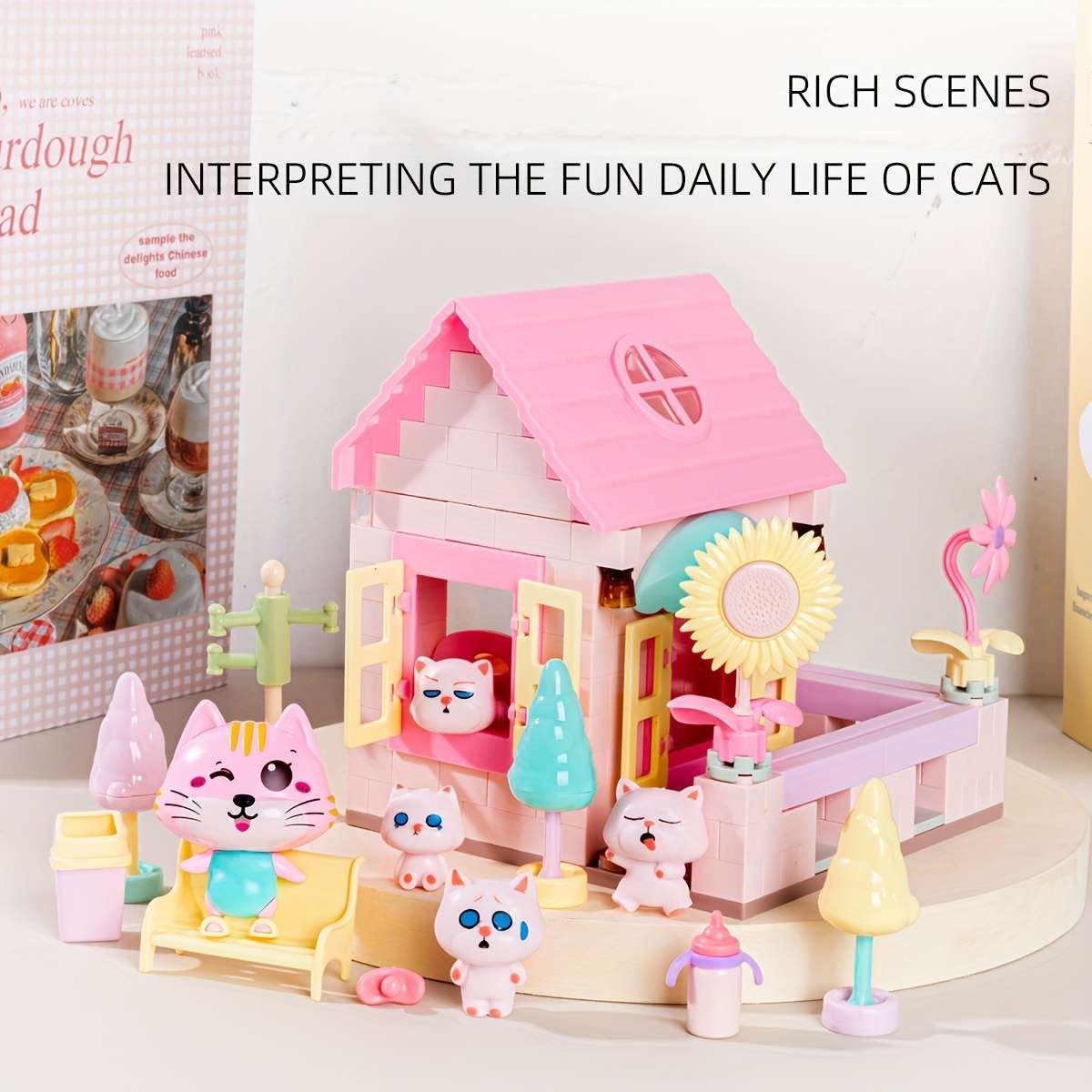 3D Building Model Puzzle Set Model Blue Brick House