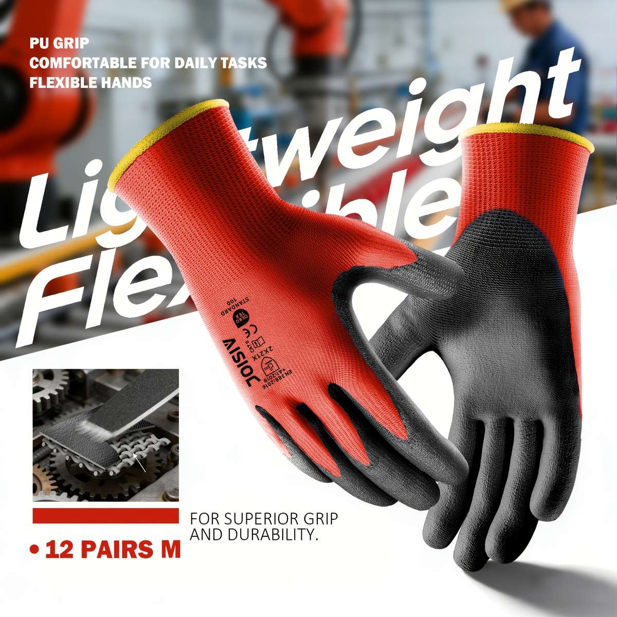 Work Gloves Color Red24 Pieces Sizes