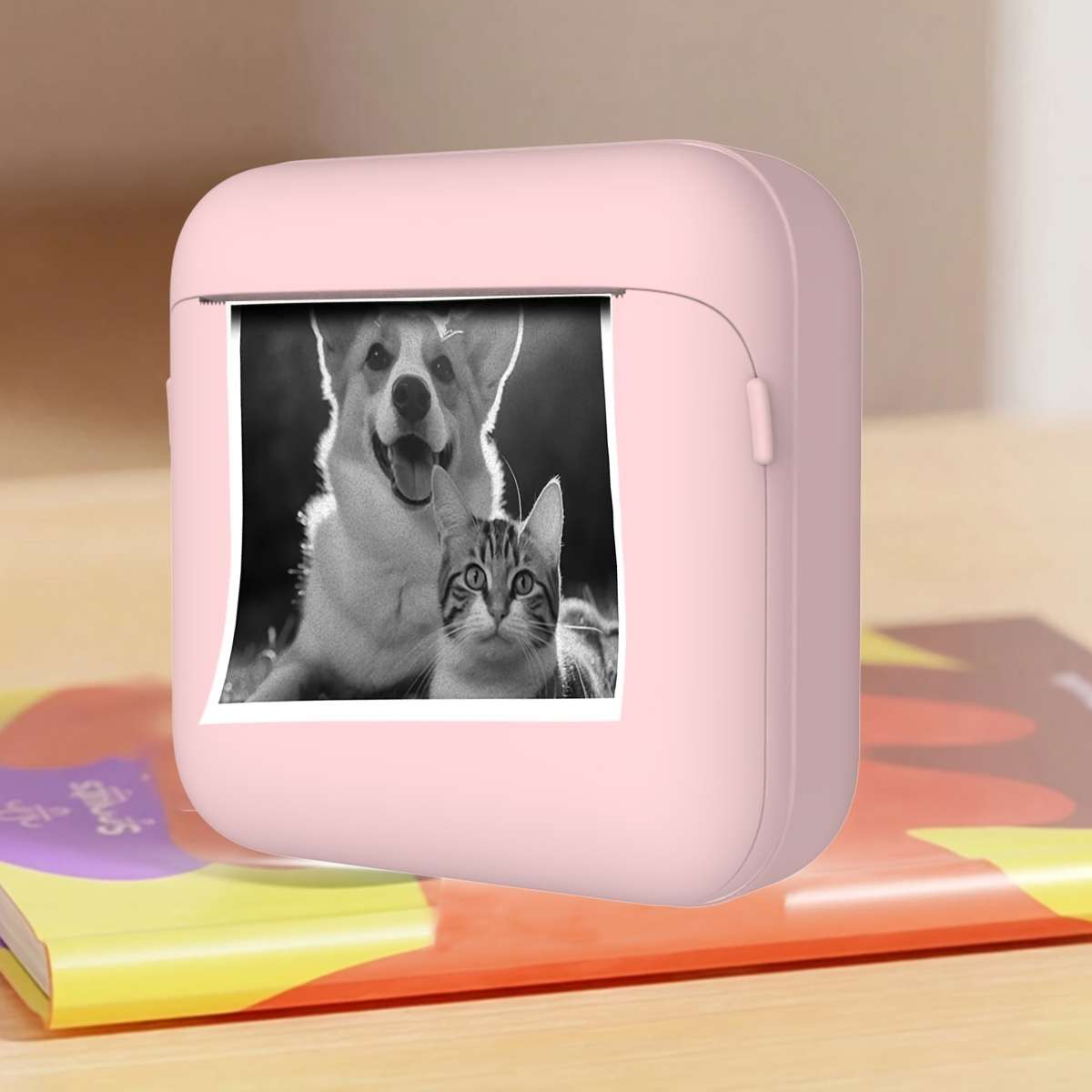 Printer Color M12 White  3 Rolls Of Thermal Paper 5.7Cm*2.5Cm  Storage Bag  Random Stickers