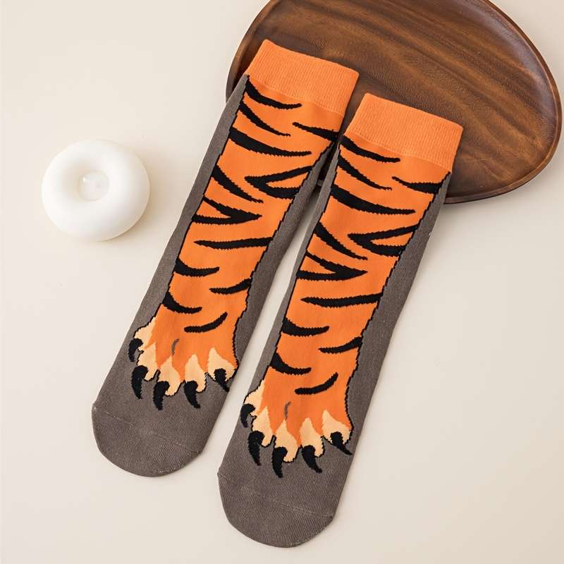 Women S Socks Color 1 Pair Tiger Size Onesize
