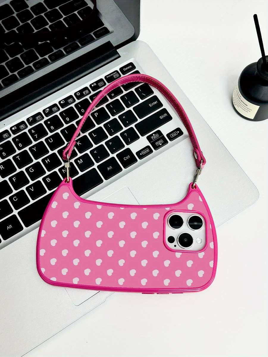 1Pc Rose Red For iPhone 12 Curved Bag Phone Case