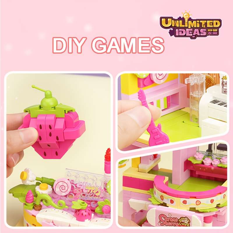 Building Toy Architectural Model Toy Set Color Pink Set