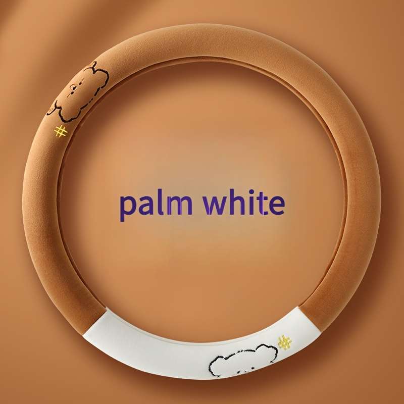 Car Steering Wheel Cover Black+Light White