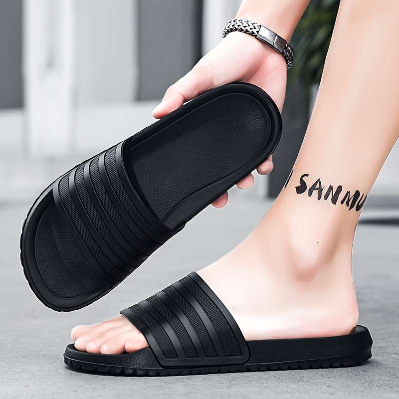 Men Slippers Summer Style Black Size Uk 7.5