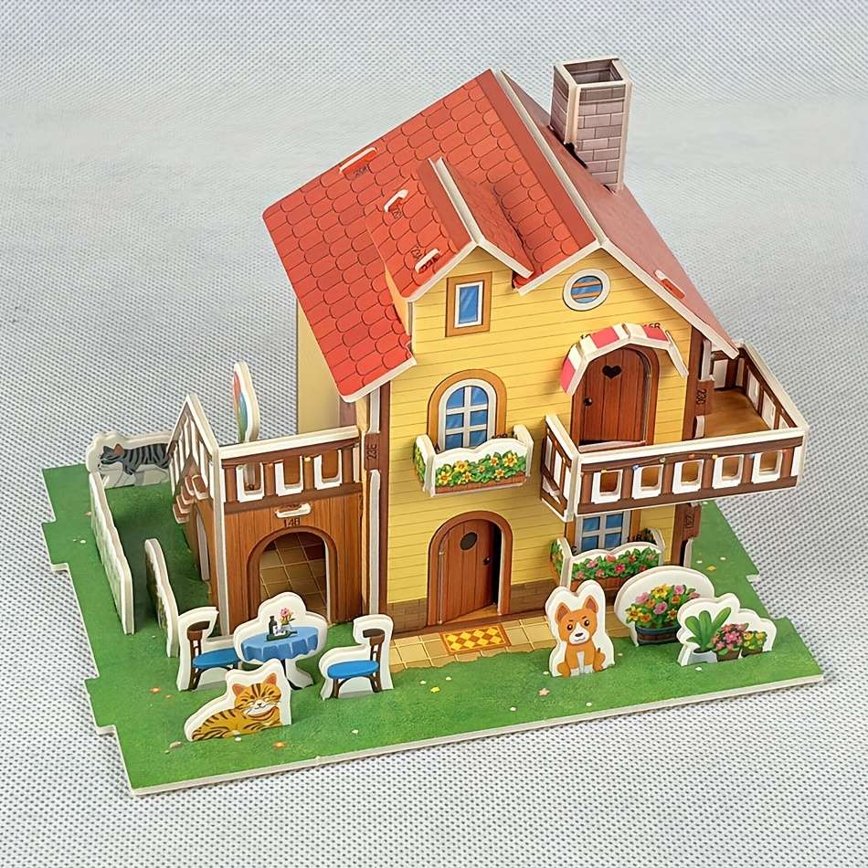 3D House Puzzle Model Model Ulx251 Sizel