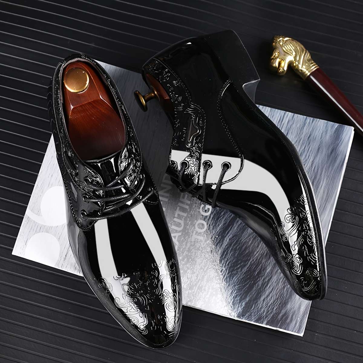 Mens Leather Shoes Color Black Sizeuk 8