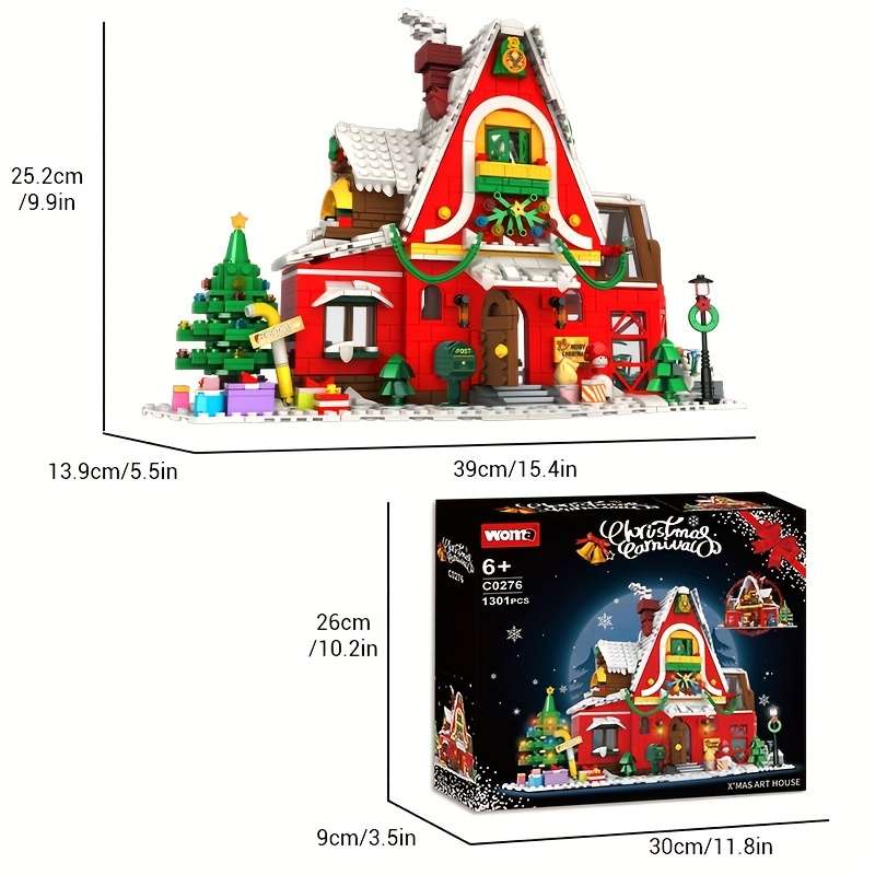 Building Toy Architectural Model Toy Set Style Holiday Season House Blocks